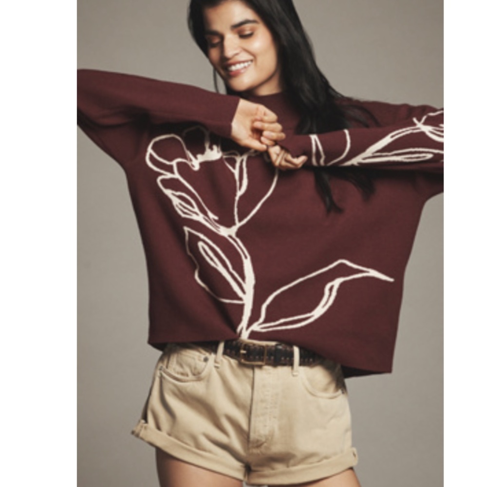 Anthropologie NWOT Maeve Carys Mock-Neck Sweater
